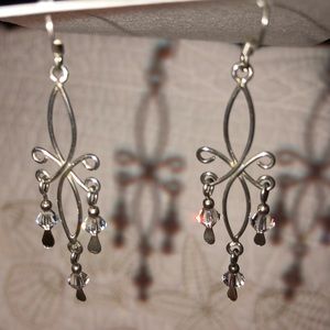 Sterling silver/crystal chandelier earrings